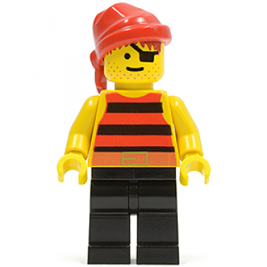 pirate red black stripes shirt black legs red bandana