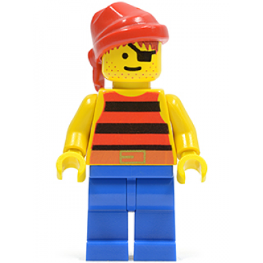 pirate red black stripes shirt blue legs red bandana