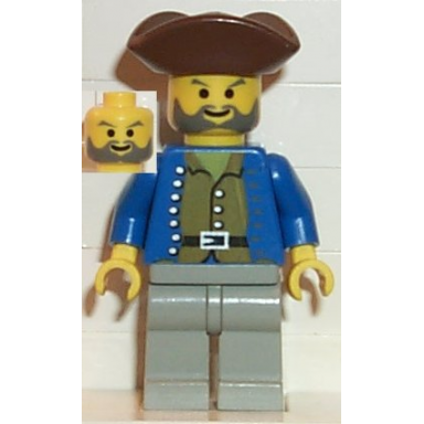 pirate brown shirt light gray legs brown pirate triangle hat
