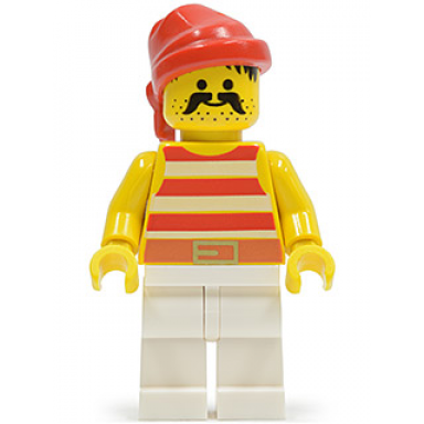 pirate red white stripes shirt white legs red bandana