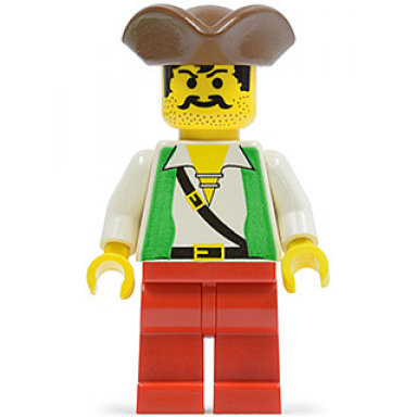 pirate green vest red legs brown pirate triangle hat