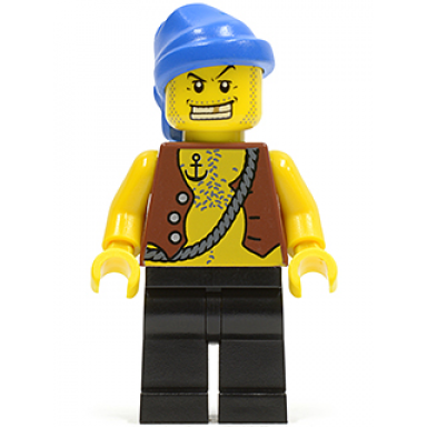 pirate vest and anchor tattoo black legs blue bandana gold tooth