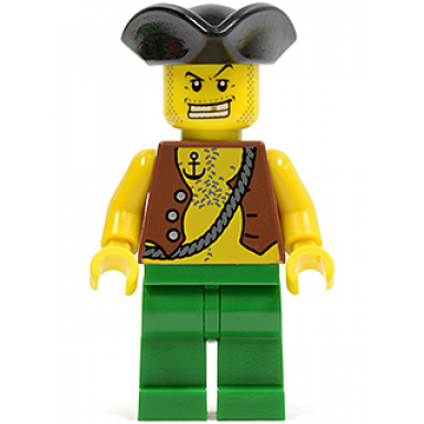 pirate vest and anchor tattoo green legs tricorne hat