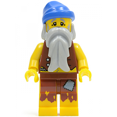 pirate vest and anchor tattoo gray beard blue bandana castaway