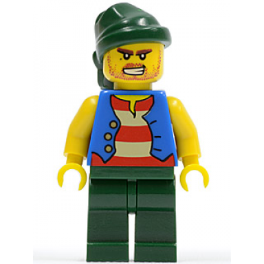 pirate blue vest dark green legs dark green bandana bared teeth tic tac toe