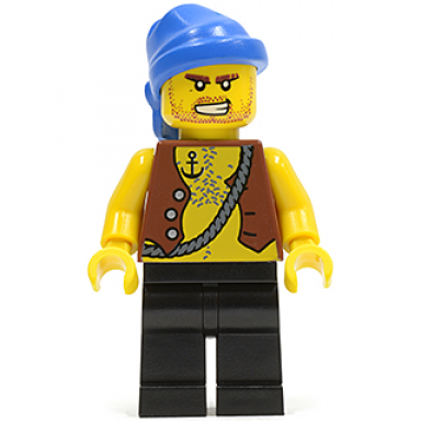 pirate vest and anchor tattoo black legs blue bandana