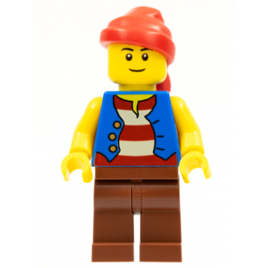 pirate - blue vest reddish brown legs red bandana black eyebrows