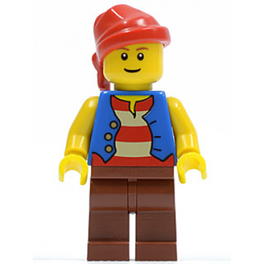 pirate - blue vest reddish brown legs red bandana reddish brown eyebrows