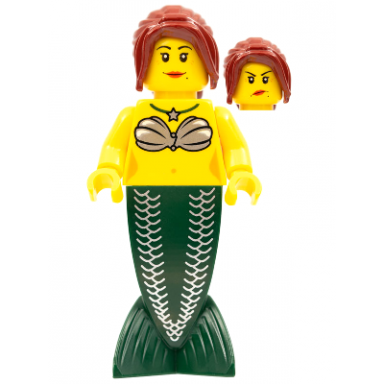 mermaid - dark red hair ponytail long with side bangs