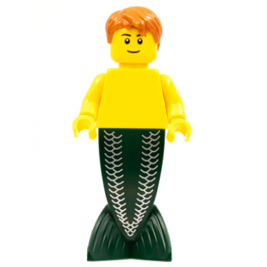 merman - dark orange hair black eyebrows