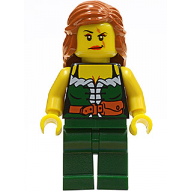 pirate female dark green legs scar over left eye