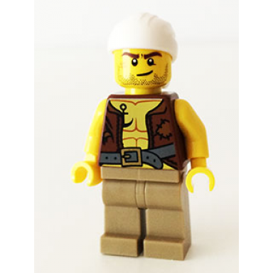 old pirate - vest and anchor crooked smile and scar