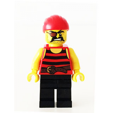 pirate 1 - black and red stripes black legs eye patch