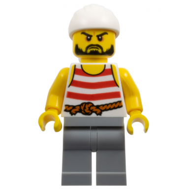 pirate 2 - red and white stripes light bluish gray legs beard