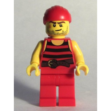 pirate 5 - black and red stripes red legs scar