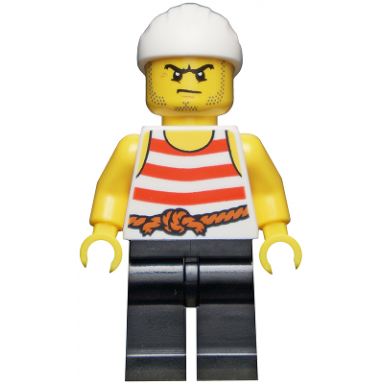 pirate 8 - red and white stripes black legs scowl