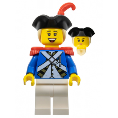 imperial soldier iv - officer female black tricorne tan hair red epaulettes and plume