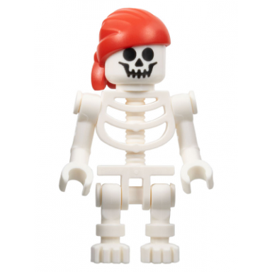 skeleton - standard skull bent arms vertical grip red bandana with double tail in back