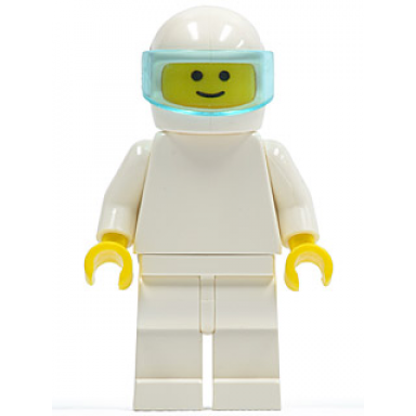 plain white torso with white arms white legs white helmet trans-light blue visor