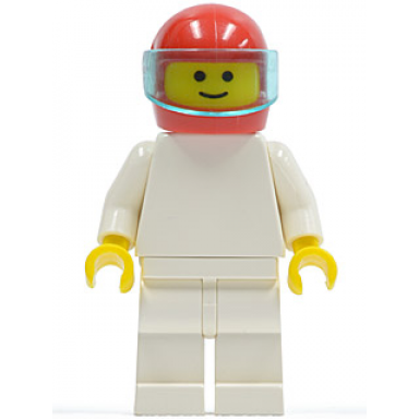 plain white torso with white arms white legs red helmet