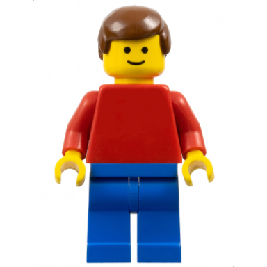 plain red torso with red arms blue legs brown male hair