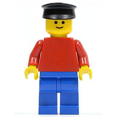 plain red torso with red arms blue legs black hat