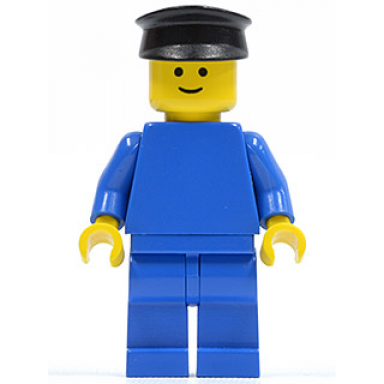 plain blue torso with blue arms blue legs black hat