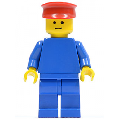 plain blue torso with blue arms blue legs red hat