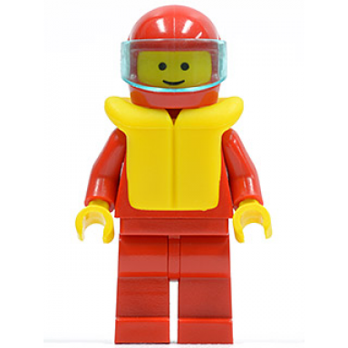 plain red torso with red arms red legs red helmet trans-light blue visor life jacket