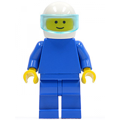 plain blue torso with blue arms blue legs white helmet trans-light blue visor