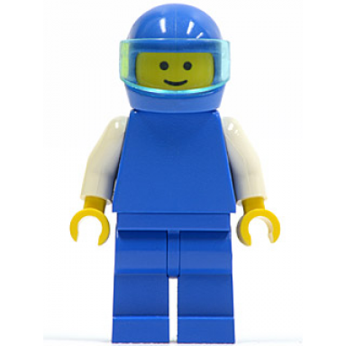 plain blue torso with white arms blue legs blue helmet trans-light blue visor