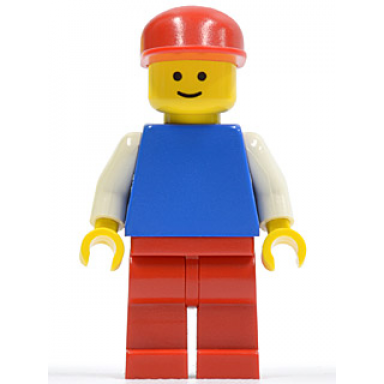 plain blue torso with white arms red legs red cap