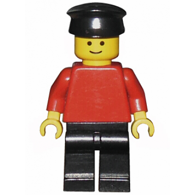 plain red torso with red arms black legs black hat