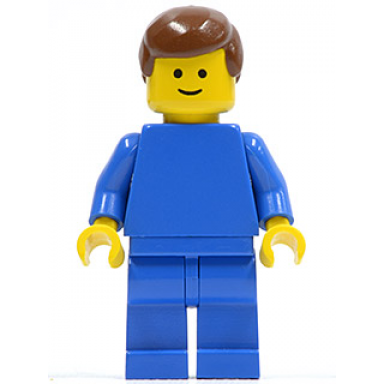 plain blue torso with blue arms blue legs brown male hair