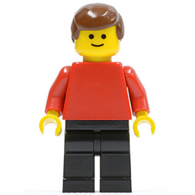 plain red torso with red arms black legs brown male hair