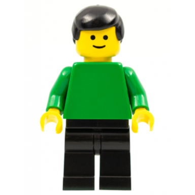 plain green torso with green arms black legs black male hair