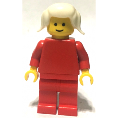 plain red torso with red arms red legs white pigtails hair