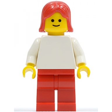 plain white torso with white arms red legs red female hair