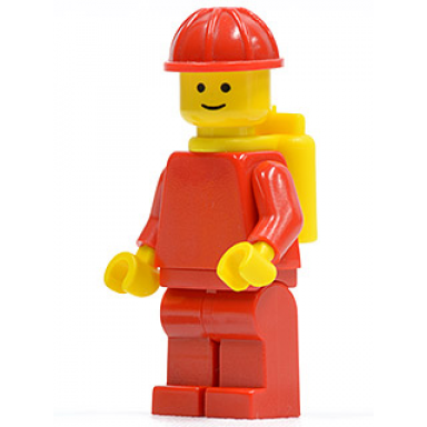 plain red torso with red arms red legs red construction helmet yellow air tanks