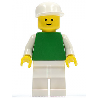 plain green torso with white arms white legs white cap