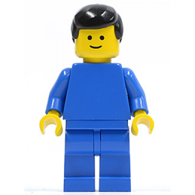 plain blue torso with blue arms blue legs black male hair