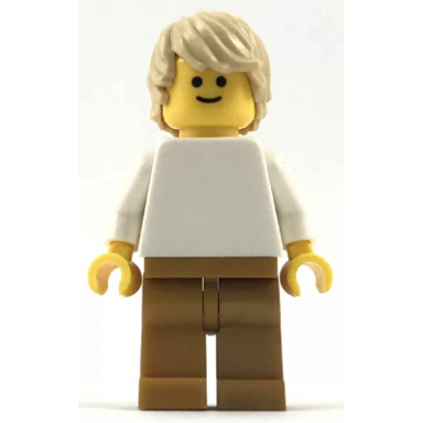 plain white torso with white arms pearl gold legs tan tousled hair