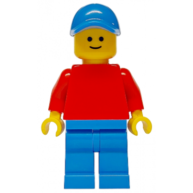 plain red torso with red arms blue legs blue cap
