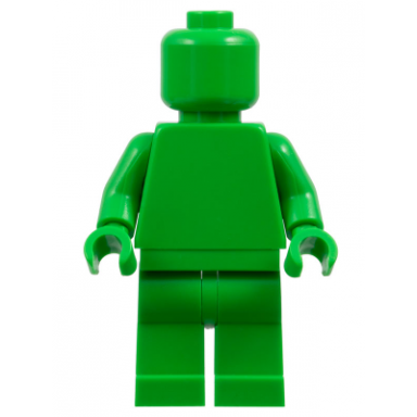 plain bright green torso bright green legs bright green head monochrome