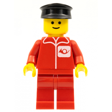 post office - red legs black hat