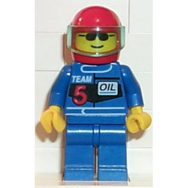 racing team 5 red helmet trans-light blue visor
