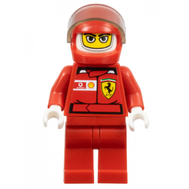 f1 ferrari driver with helmet and balaclava - with torso stickers