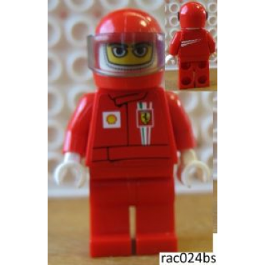 f1 ferrari driver with helmet and balaclava - with torso stickers on front and back