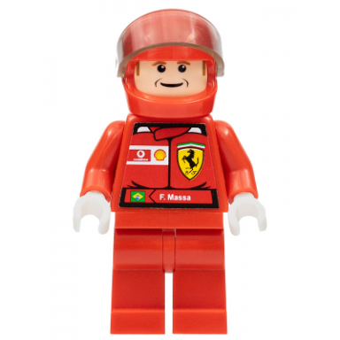 f1 ferrari - f massa with helmet red plain - with torso stickers
