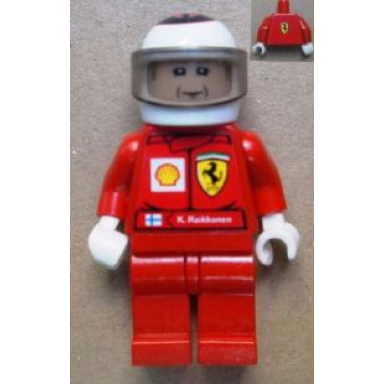 f1 ferrari - k raikkonen with helmet white printed - with torso sticker